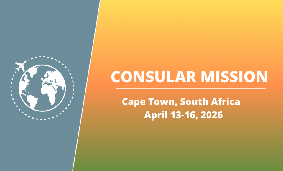 Consular mission in Cape Town - April 13-16 